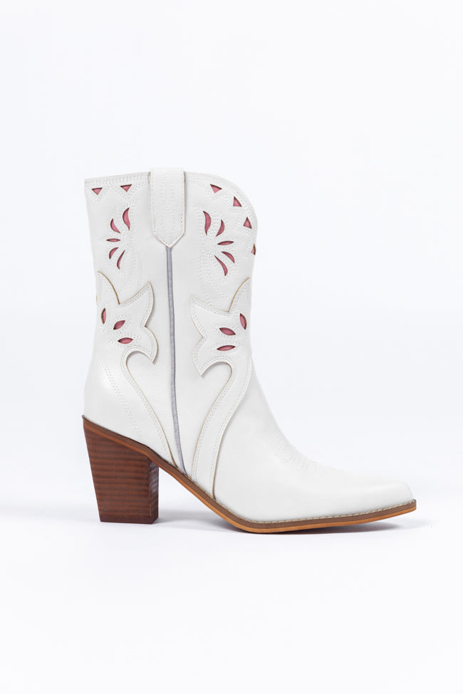 Dallas White Pointed Toe Booties SALE-Sunny Prom