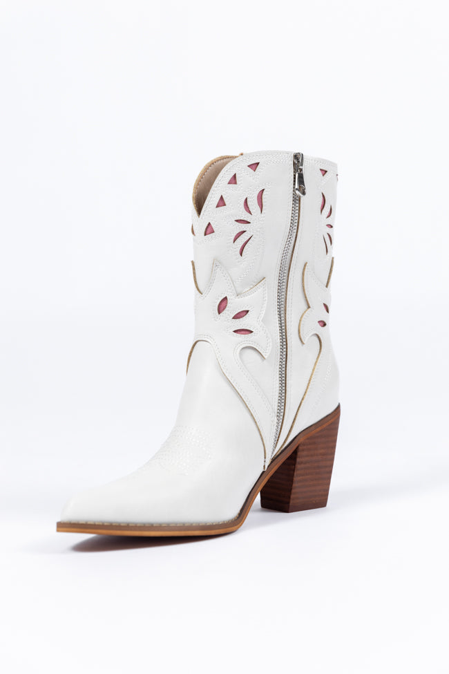 Dallas White Pointed Toe Booties SALE-Sunny Prom