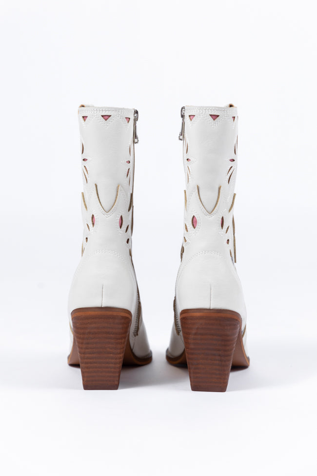 Dallas White Pointed Toe Booties SALE-Sunny Prom