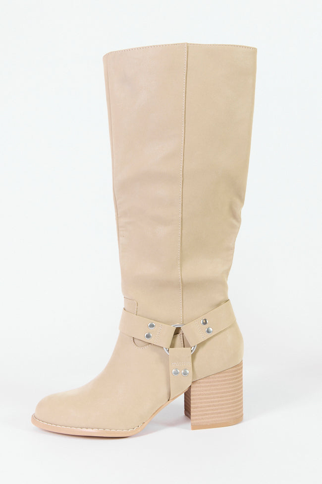 Hendrix Taupe Moto Tall Boots FINAL SALE-Sunny Prom