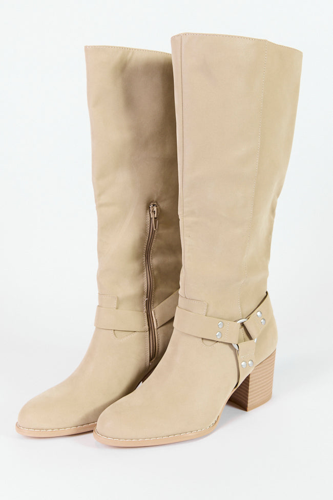 Hendrix Taupe Moto Tall Boots FINAL SALE-Sunny Prom