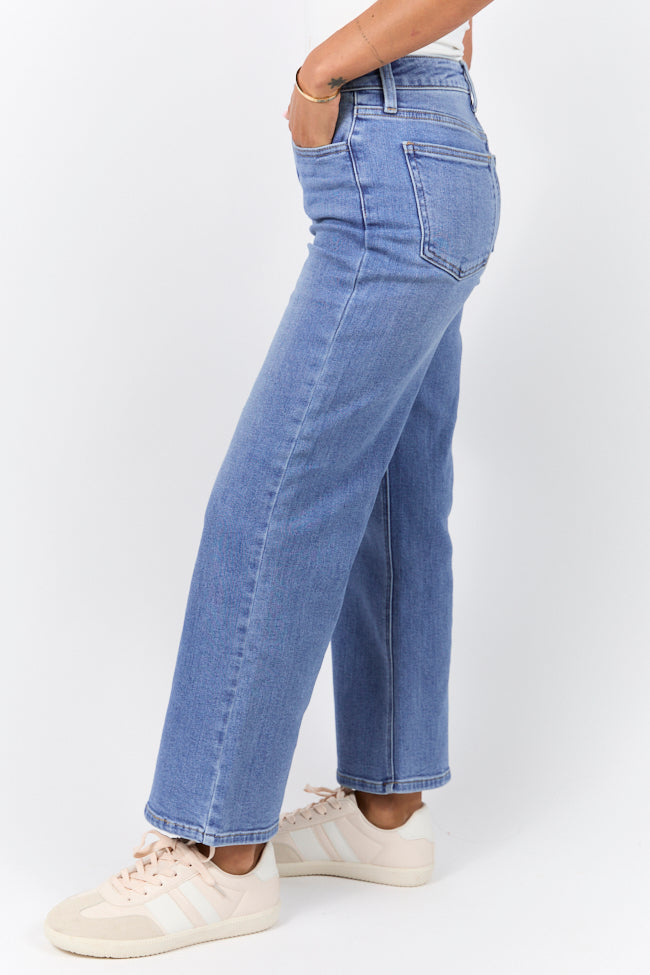 Mallory Medium Wash Ankle Length Straight Leg Jeans SALE-Sunny Prom