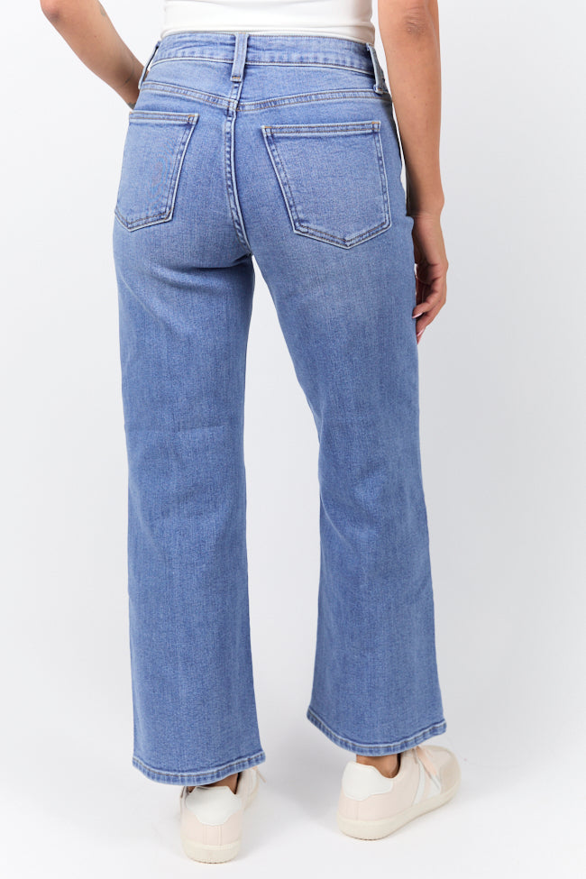 Mallory Medium Wash Ankle Length Straight Leg Jeans SALE-Sunny Prom