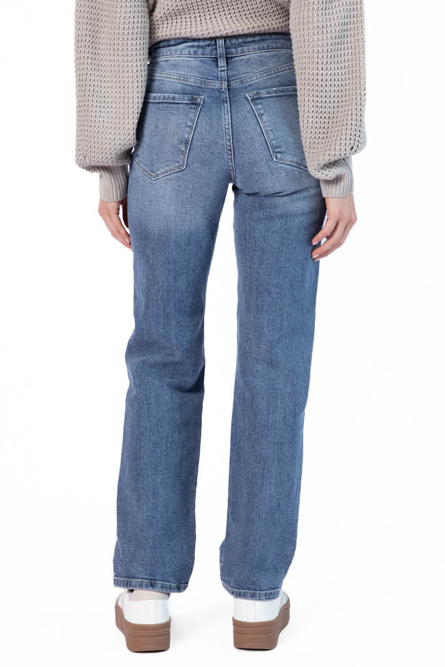 Raleigh Medium Wash Straight Leg Jeans FINAL SALE-Sunny Prom