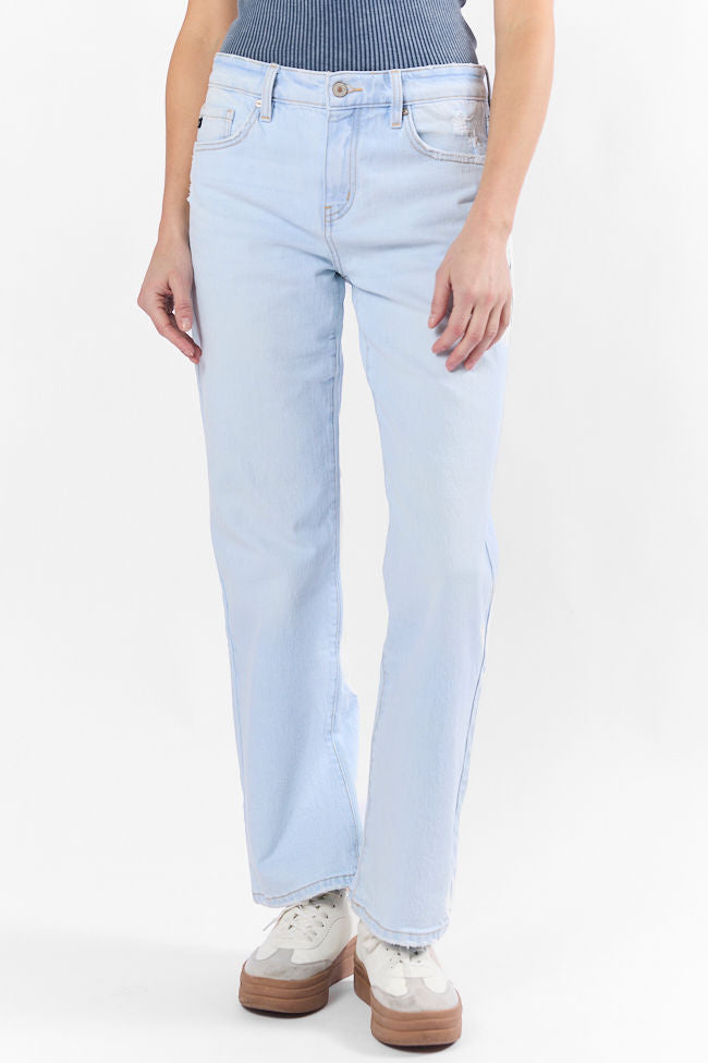 Taylor Light Wash Mid Rise Baggy Jeans FINAL SALE-Sunny Prom