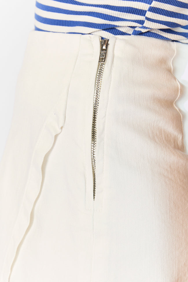 My Favorite Ivory Denim Skort-Sunny Prom