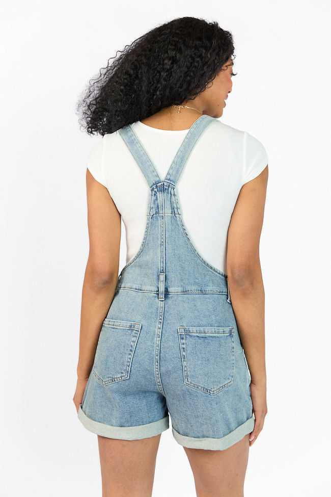 Common Ground Medium Wash Relaxed Fit Cuffed Overalls SALE-Sunny Prom