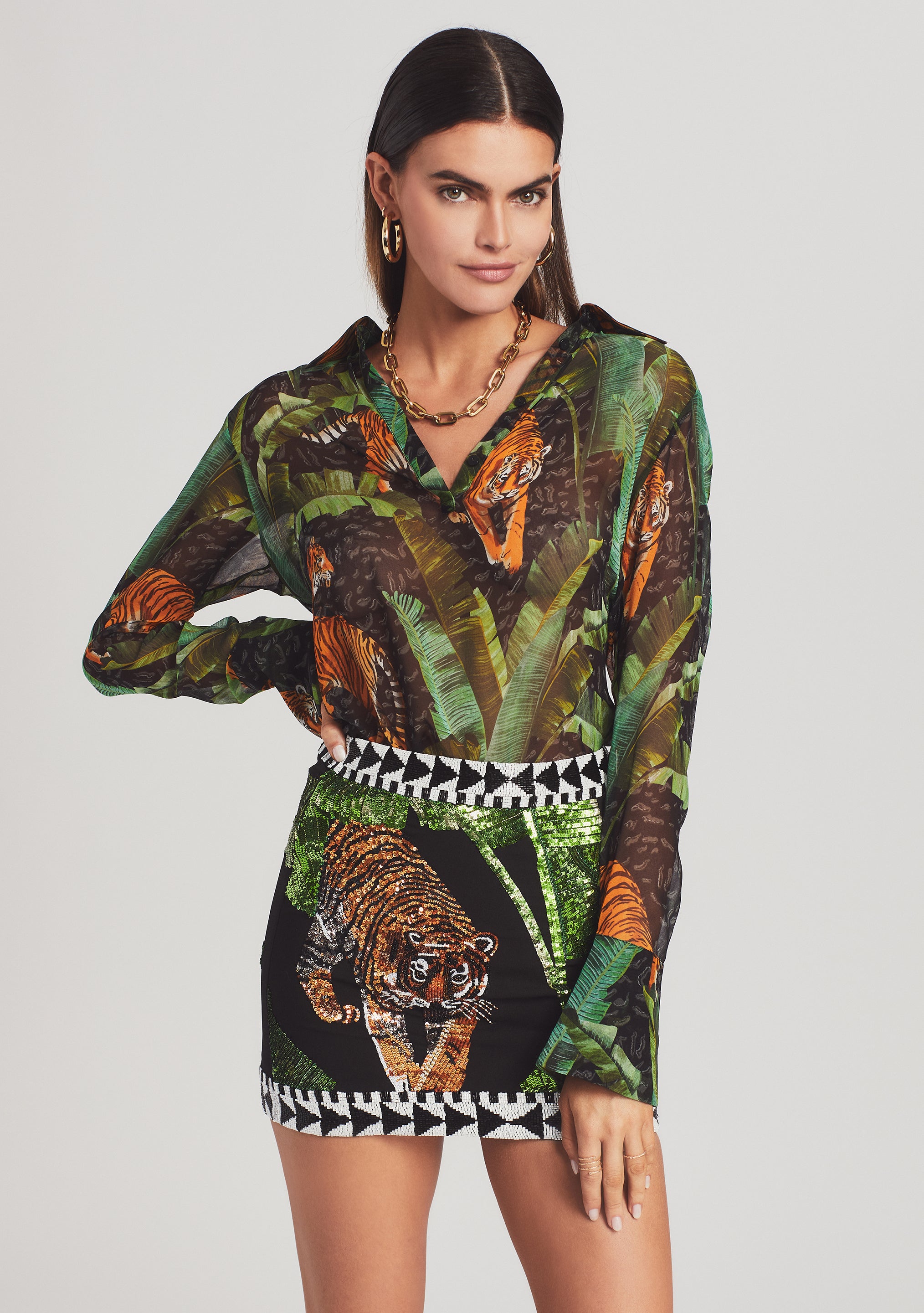 Joanna Silk Chiffon Shirt-Sunny Prom