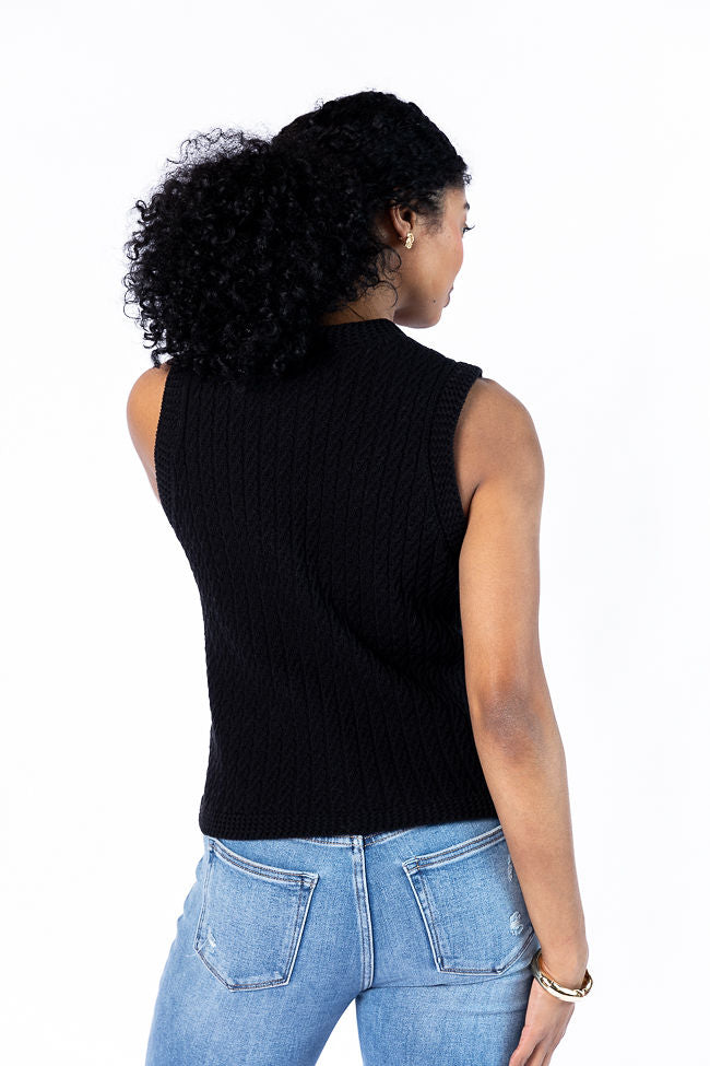 Never Settle Black Sweater Vest FINAL SALE-Sunny Prom