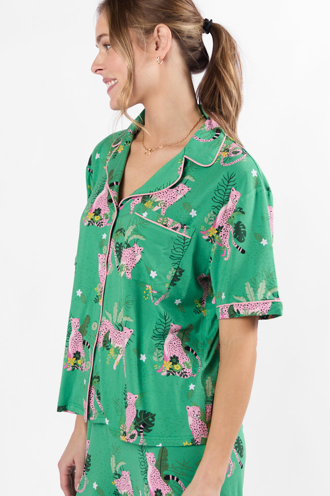 Under the Stars In The Wild Short Sleeve Pajama Top FINAL SALE-Sunny Prom