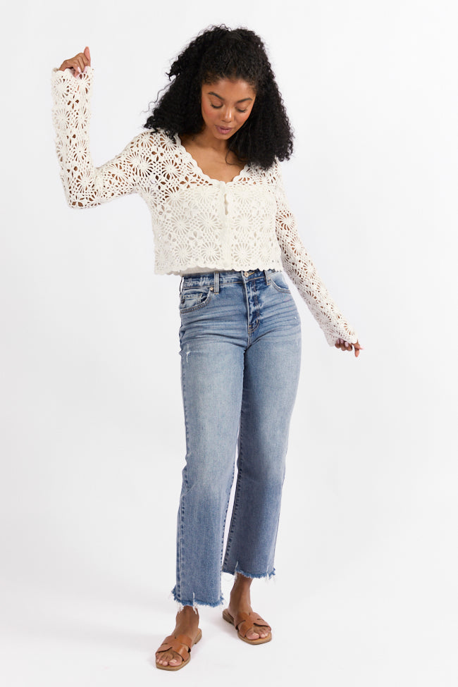 Unbeatable Memories Long Sleeve Ivory Crochet Cardigan FINAL SALE-Sunny Prom