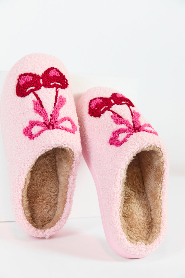 Cherry Bow Slippers  FINAL SALE-Sunny Prom