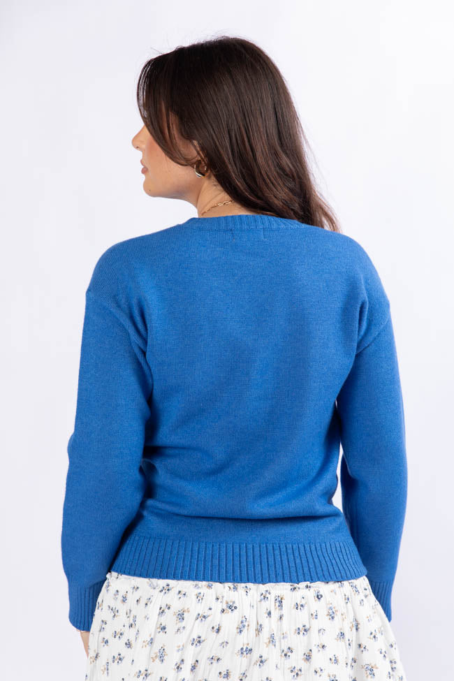 Doing My Best Blue Sweater FINAL SALE-Sunny Prom