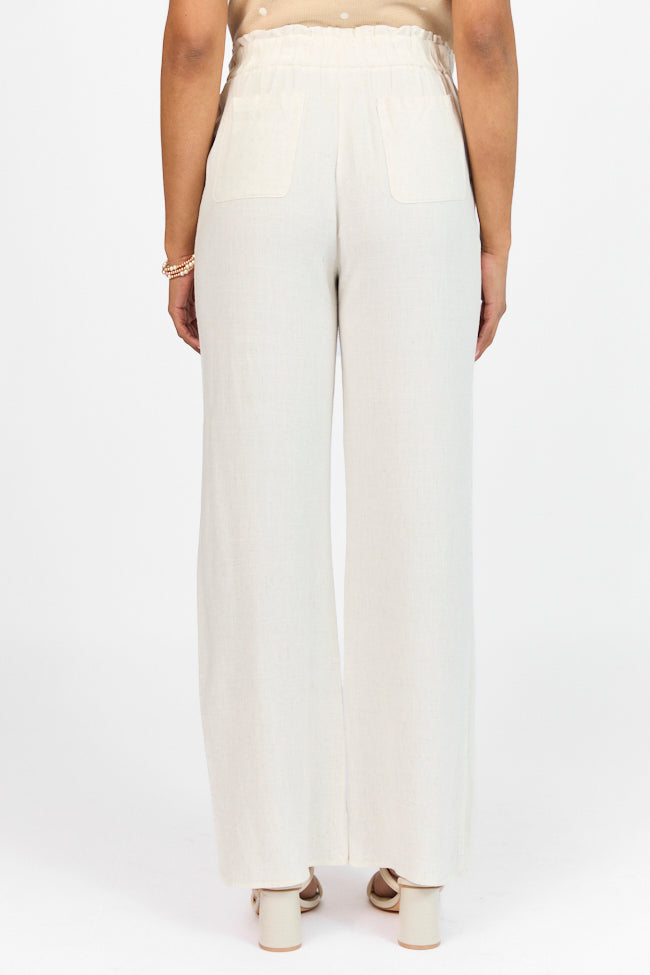 Wish For This Beige Linen Blend Trousers FINAL SALE-Sunny Prom
