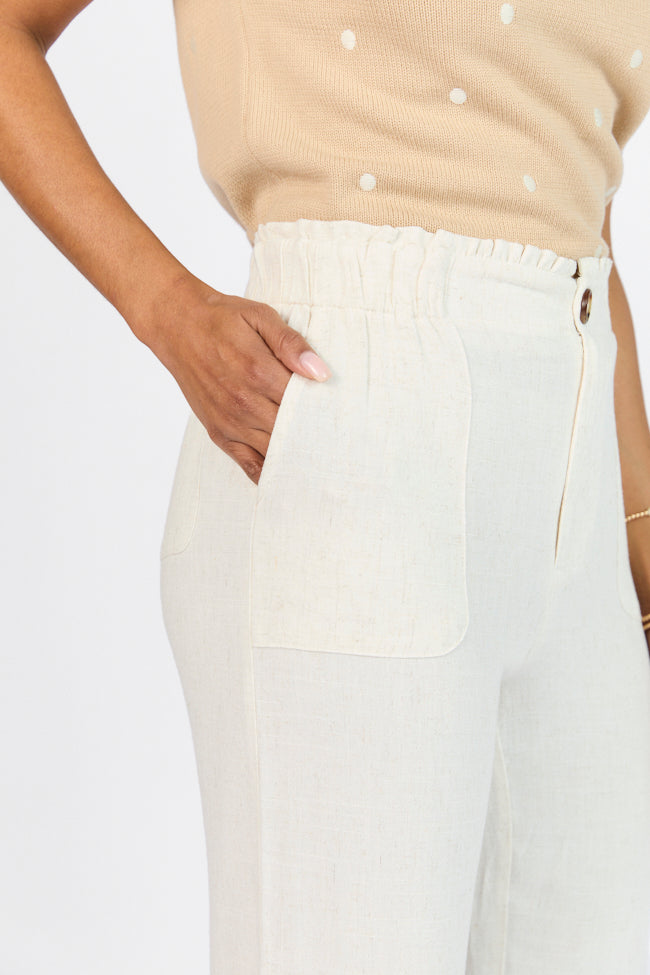 Wish For This Beige Linen Blend Trousers FINAL SALE-Sunny Prom