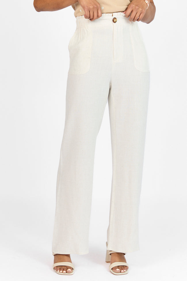 Wish For This Beige Linen Blend Trousers FINAL SALE-Sunny Prom
