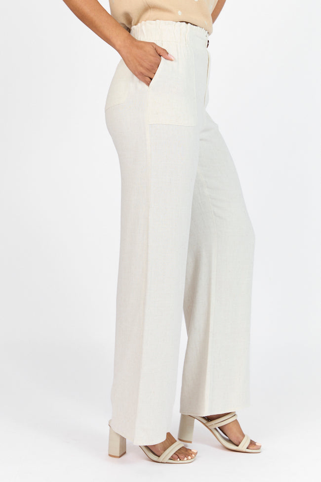 Wish For This Beige Linen Blend Trousers FINAL SALE-Sunny Prom