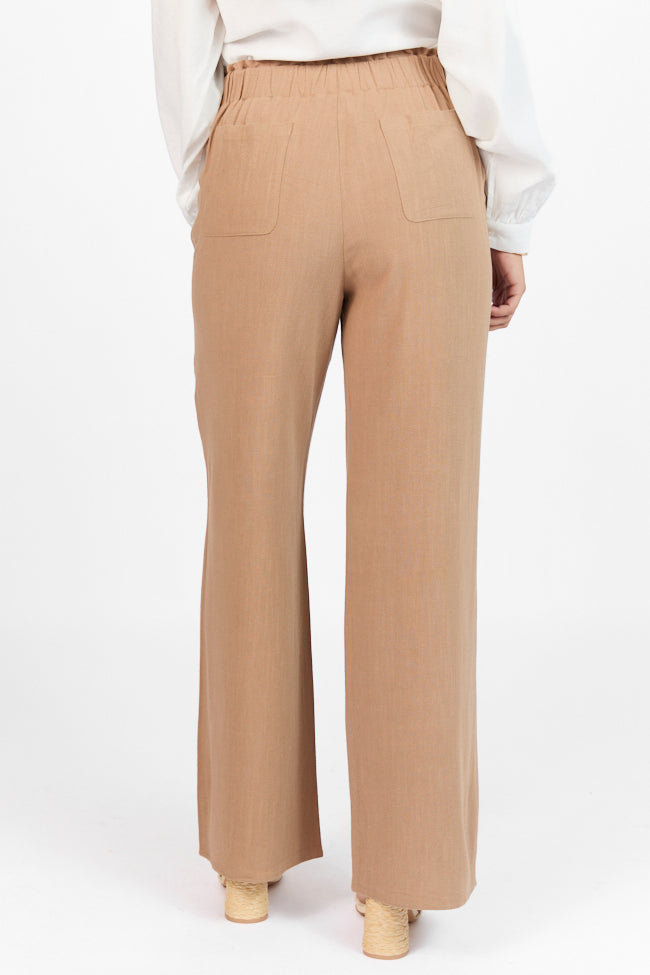 Wish For This Mocha Linen Blend Trousers FINAL SALE-Sunny Prom