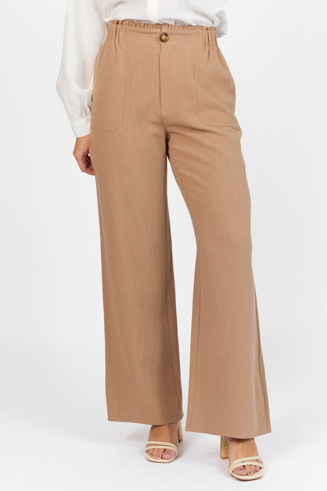 Wish For This Mocha Linen Blend Trousers FINAL SALE-Sunny Prom