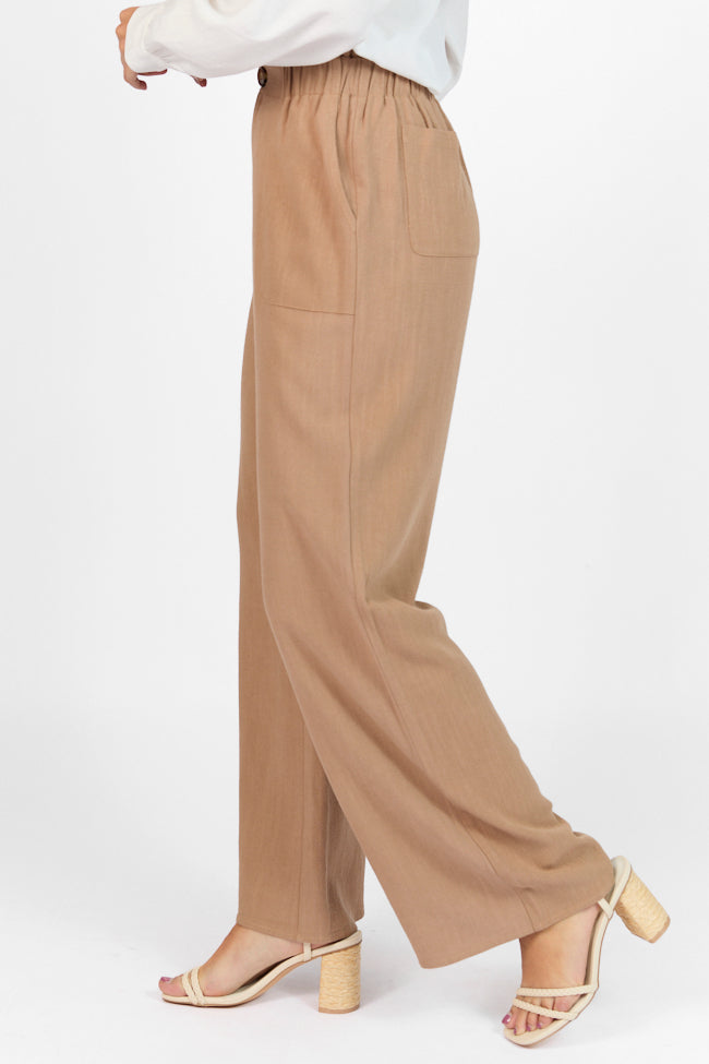 Wish For This Mocha Linen Blend Trousers FINAL SALE-Sunny Prom