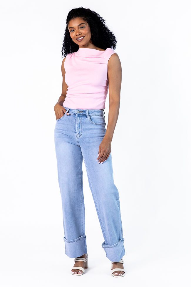It's My Perspective Pink Off The Shoulder Ruched Sweater Top FINAL SALE-Sunny Prom