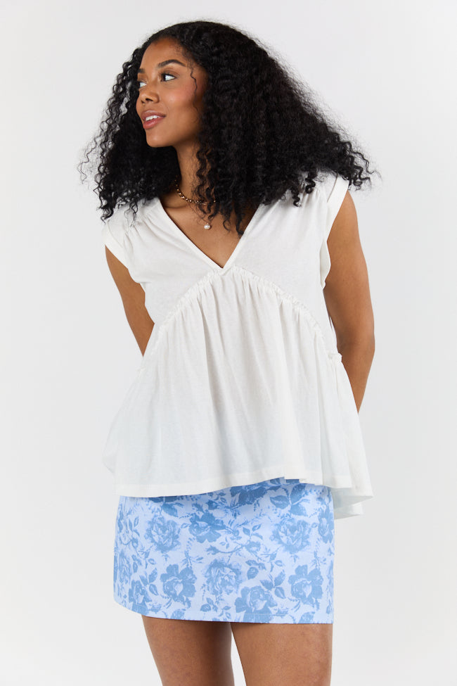 Treasured Times White Oversized Knit Top FINAL SALE-Sunny Prom