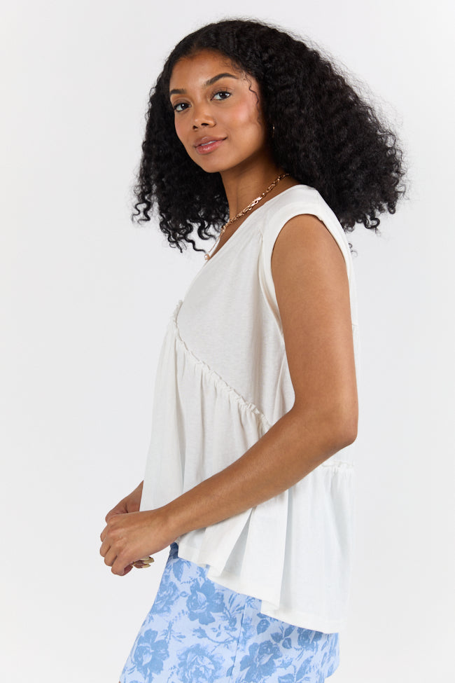 Treasured Times White Oversized Knit Top FINAL SALE-Sunny Prom
