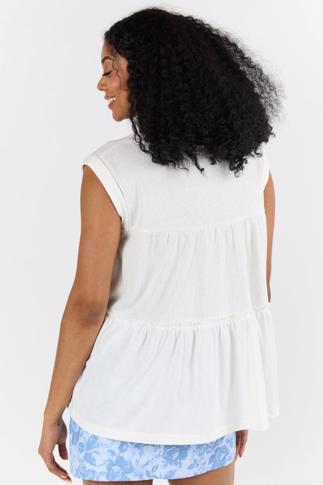 Treasured Times White Oversized Knit Top FINAL SALE-Sunny Prom