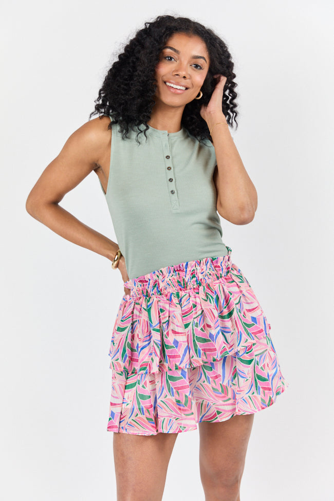 Casual Outing Sage Knit Henley Tank FINAL SALE-Sunny Prom