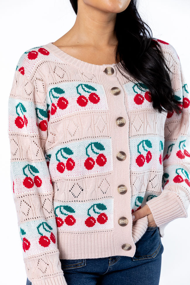 Cherry Happy Blush Cardigan FINAL SALE-Sunny Prom