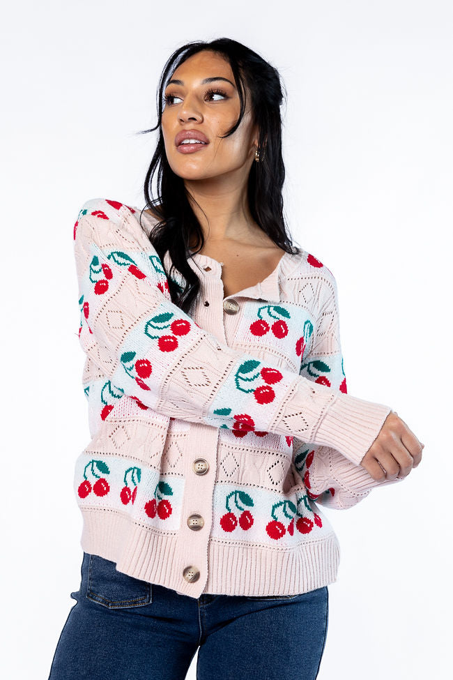 Cherry Happy Blush Cardigan FINAL SALE-Sunny Prom