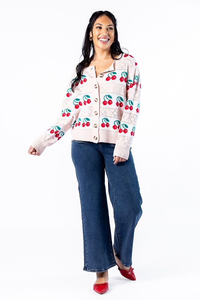 Cherry Happy Blush Cardigan FINAL SALE-Sunny Prom