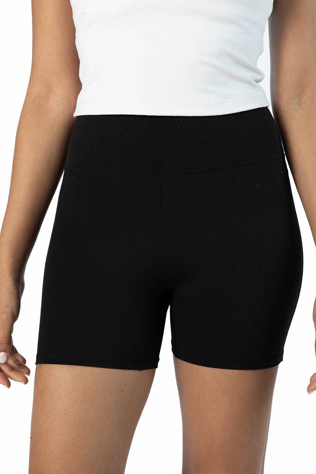Home Stretch Black Biker Shorts FINAL SALE-Sunny Prom