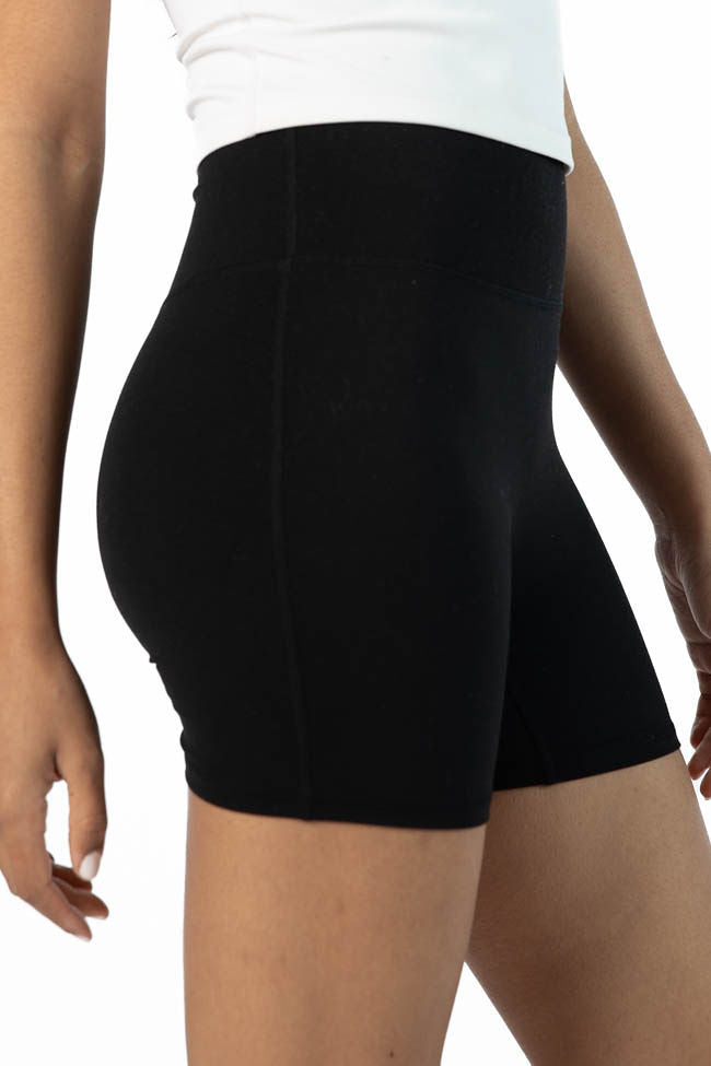 Home Stretch Black Biker Shorts FINAL SALE-Sunny Prom