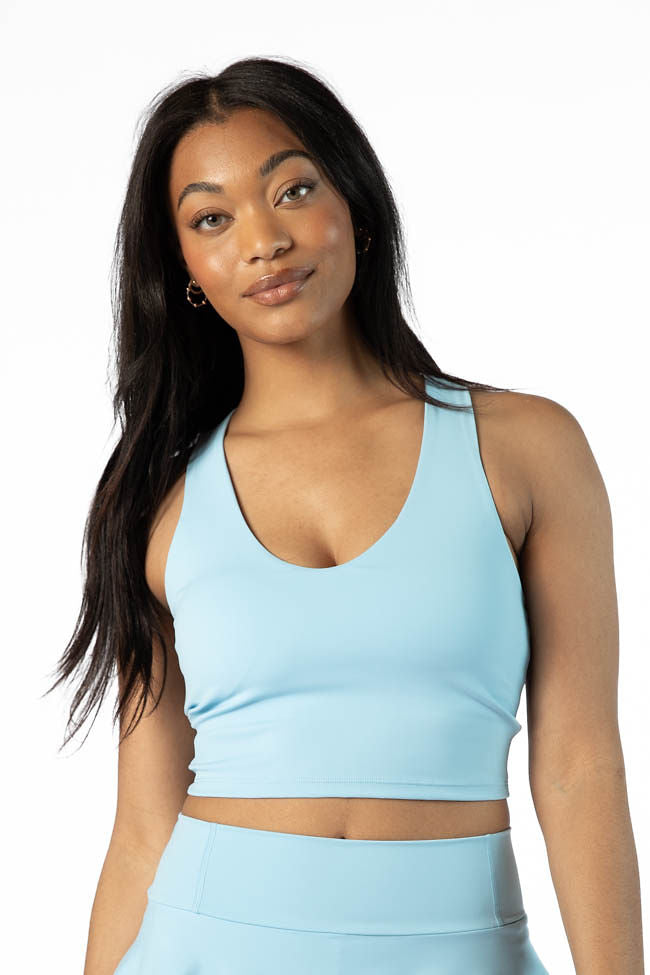 Head Start Blue V-Shaped Back Active Top-Sunny Prom