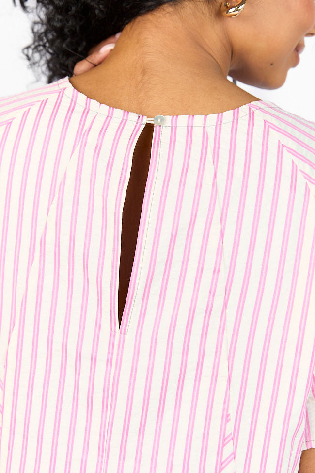 Set Free Pink Striped Panel Mini Dress SALE-Sunny Prom
