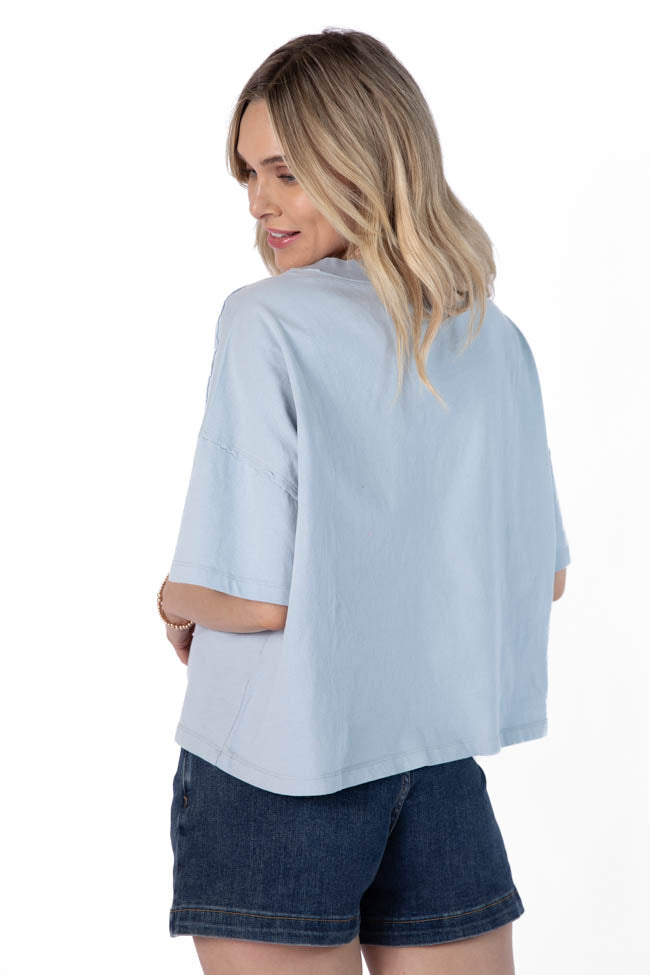 Perfect Staple Blue Soft Knit Pocket Tee FINAL SALE-Sunny Prom