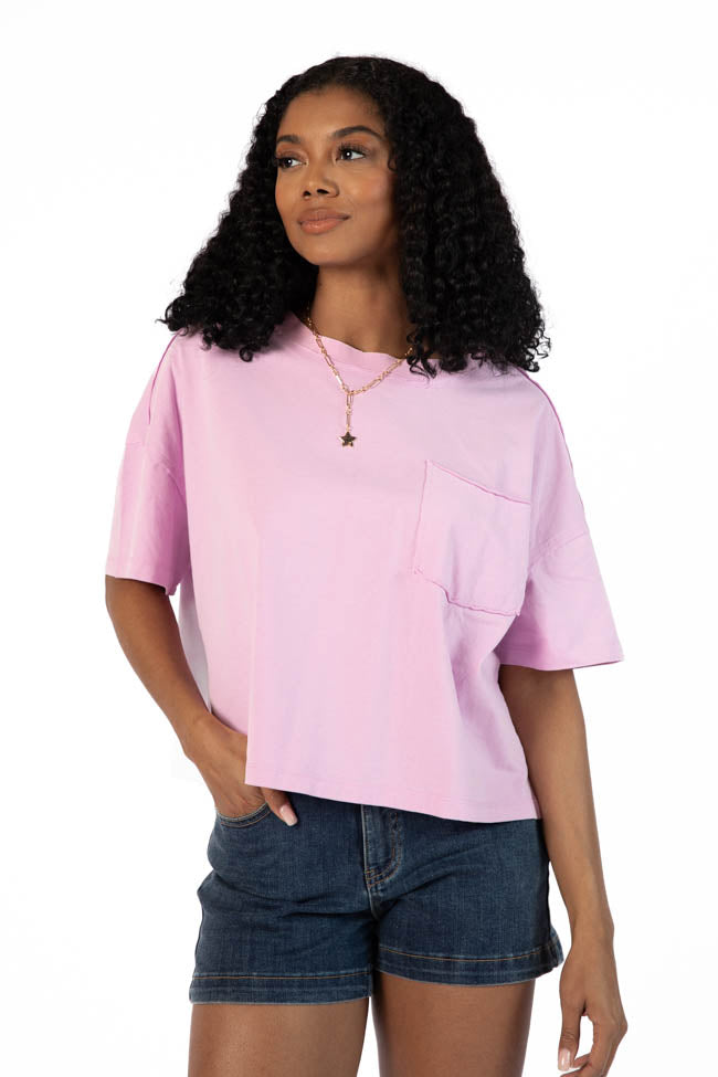 Perfect Staple Purple Soft Knit Pocket Tee FINAL SALE-Sunny Prom