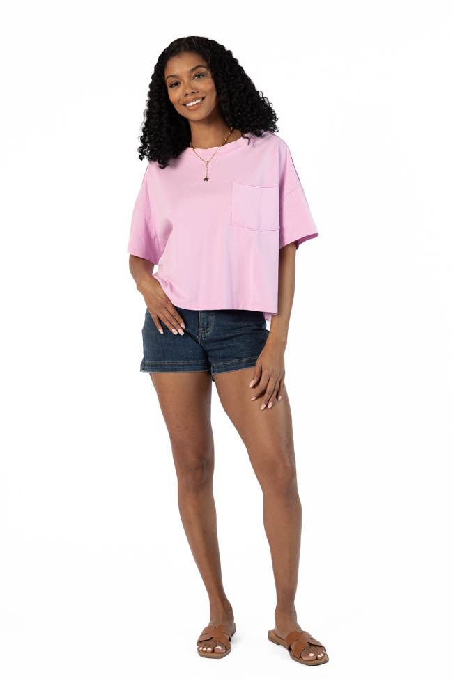 Perfect Staple Purple Soft Knit Pocket Tee FINAL SALE-Sunny Prom