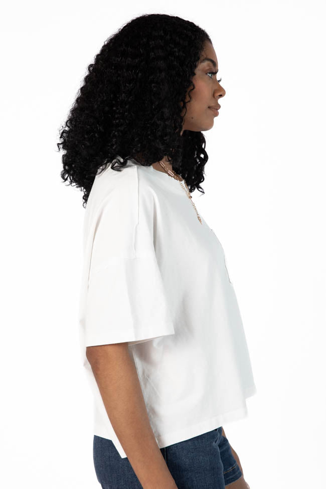 Perfect Staple Ivory Soft Knit Pocket Tee-Sunny Prom