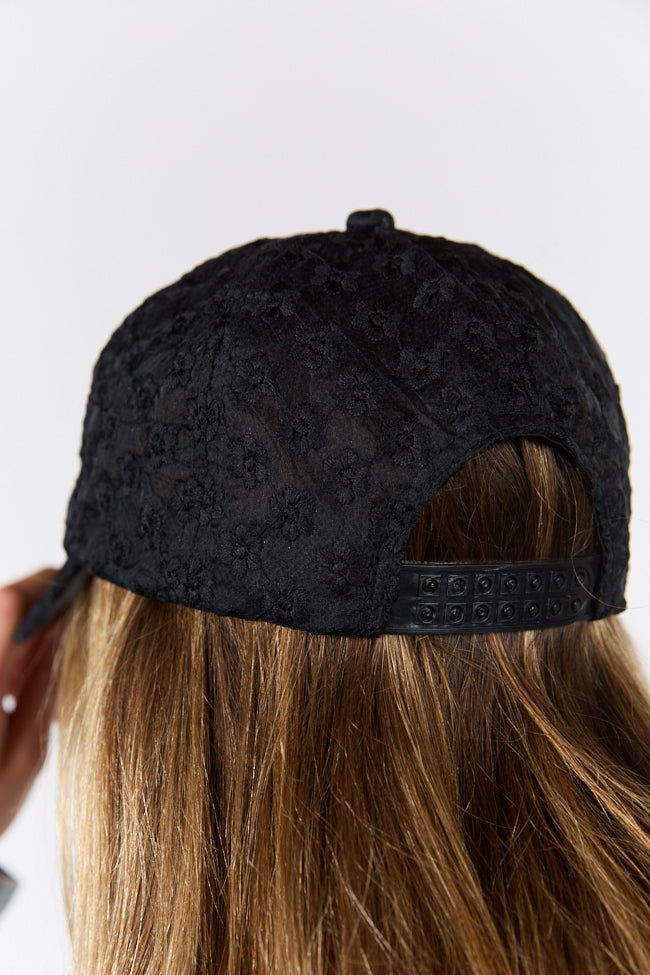 Black Eyelet Hat SALE-Sunny Prom