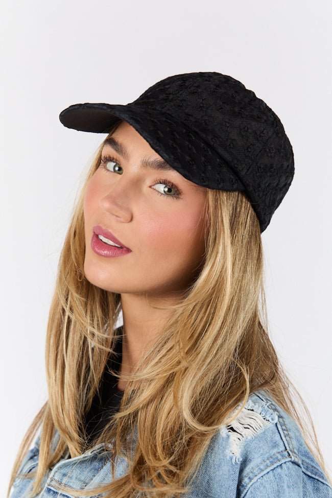 Black Eyelet Hat SALE-Sunny Prom