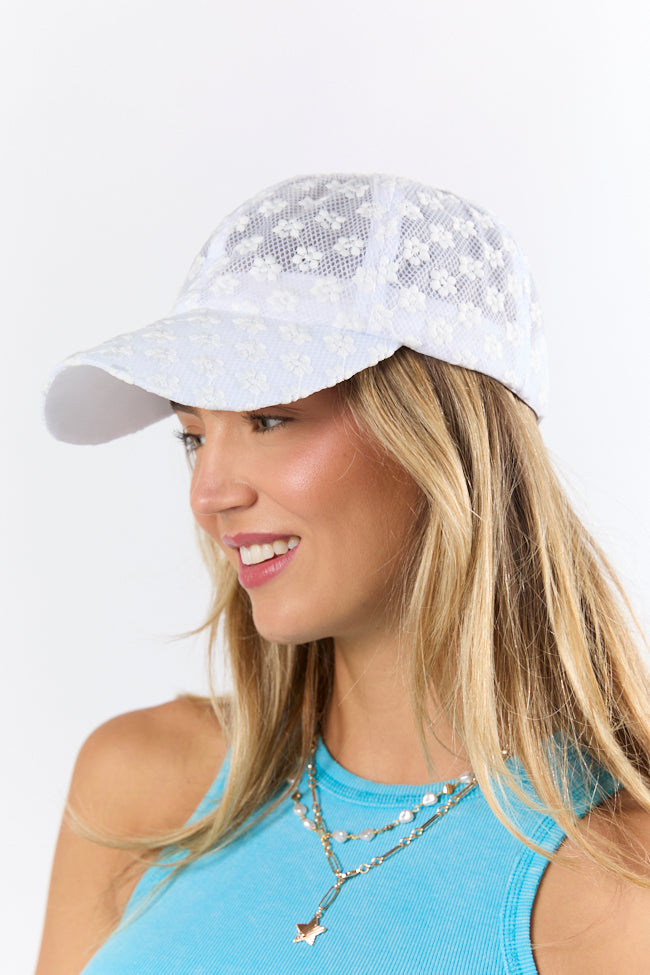 White Eyelet Hat FINAL SALE-Sunny Prom