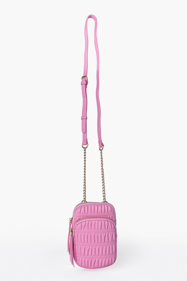 Pink Ruched Crossbody Purse SALE-Sunny Prom