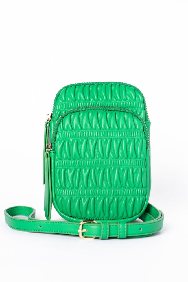 Green Ruched Crossbody Purse SALE-Sunny Prom