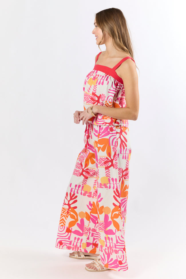 Sailing Away Multi Icon Printed Tank Top and Pant Set FINAL SALE-Sunny Prom