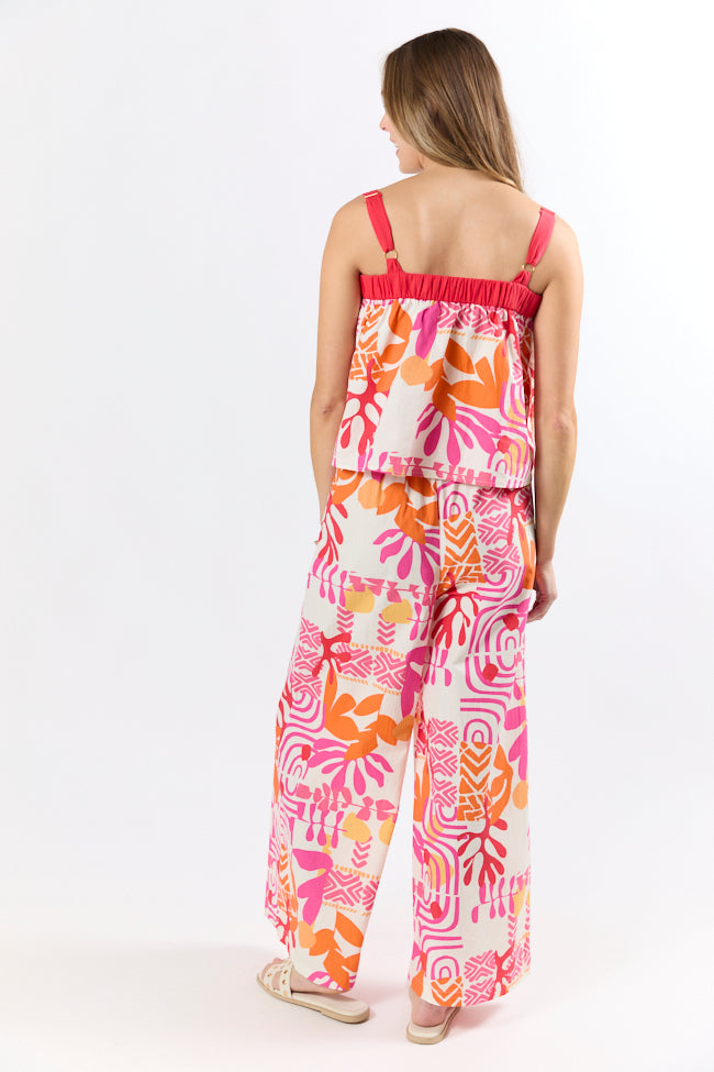 Sailing Away Multi Icon Printed Tank Top and Pant Set FINAL SALE-Sunny Prom