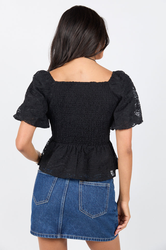Twist On Things Black Bust Lace Blouse-Sunny Prom