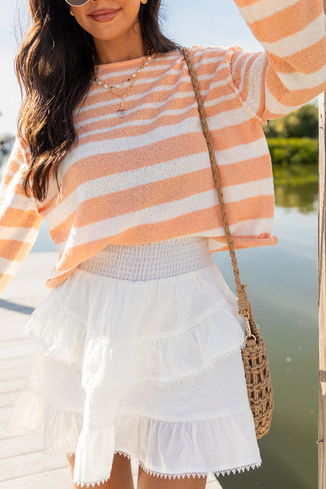 Blissful Mood Ivory Lace Trim Mini Skort FINAL SALE-Sunny Prom