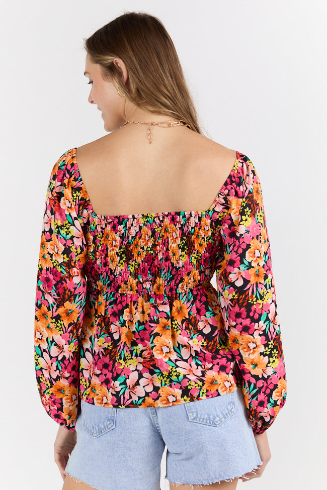 Darling Days Black Floral Top FINAL SALE-Sunny Prom